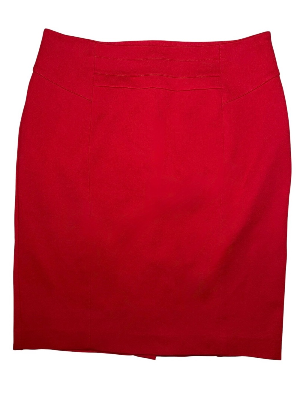 Laura Petites Structured Pencil Skirt Size 10 Red Knit